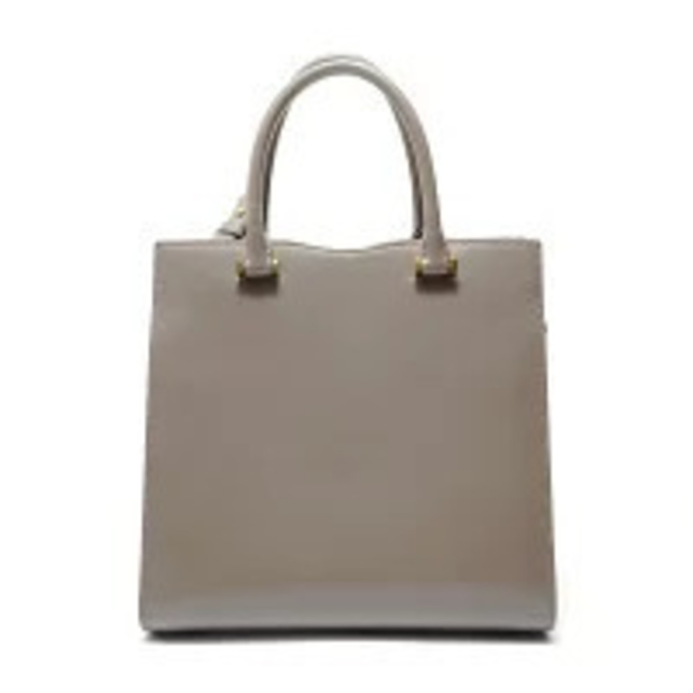 Saint Laurent Yves Uptown Shiny Calf Handbag Gray